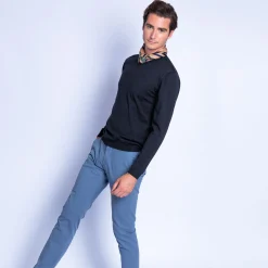 Montagut Pulls-Pull col V en laine mérinos - Elmo 10-Gris foncé
