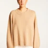 Montagut Les Incontournables-Pull court col rond en cachemire - Vicky 88-Camel