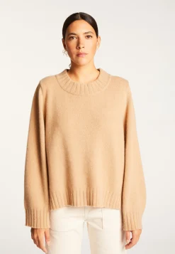 Montagut Les Incontournables-Pull court col rond en cachemire - Vicky 88-Camel