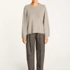 Montagut Les Incontournables-Pull court col rond en cachemire - Vicky 09-Gris moyen
