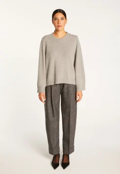 Montagut Les Incontournables-Pull court col rond en cachemire - Vicky 09-Gris moyen