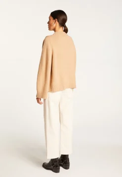 Montagut Les Incontournables-Pull court col rond en cachemire - Vicky 88-Camel