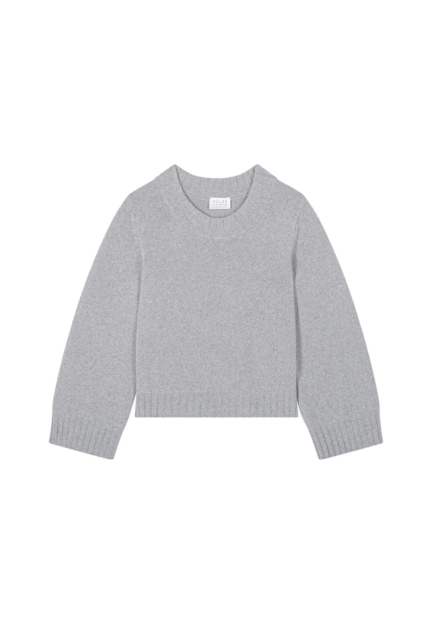 Montagut Les Incontournables-Pull court col rond en cachemire - Vicky 09-Gris moyen