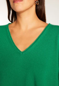Montagut Les Incontournables-Pull court en cachemire - Alex 22-Vert moyen