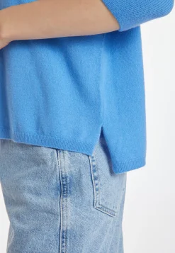 Montagut Les Incontournables-Pull court en cachemire - Alex 04-Bleu clair