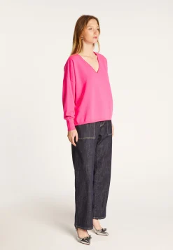 Montagut Les Incontournables-Pull court en cachemire - Alex 91-Fuchsia
