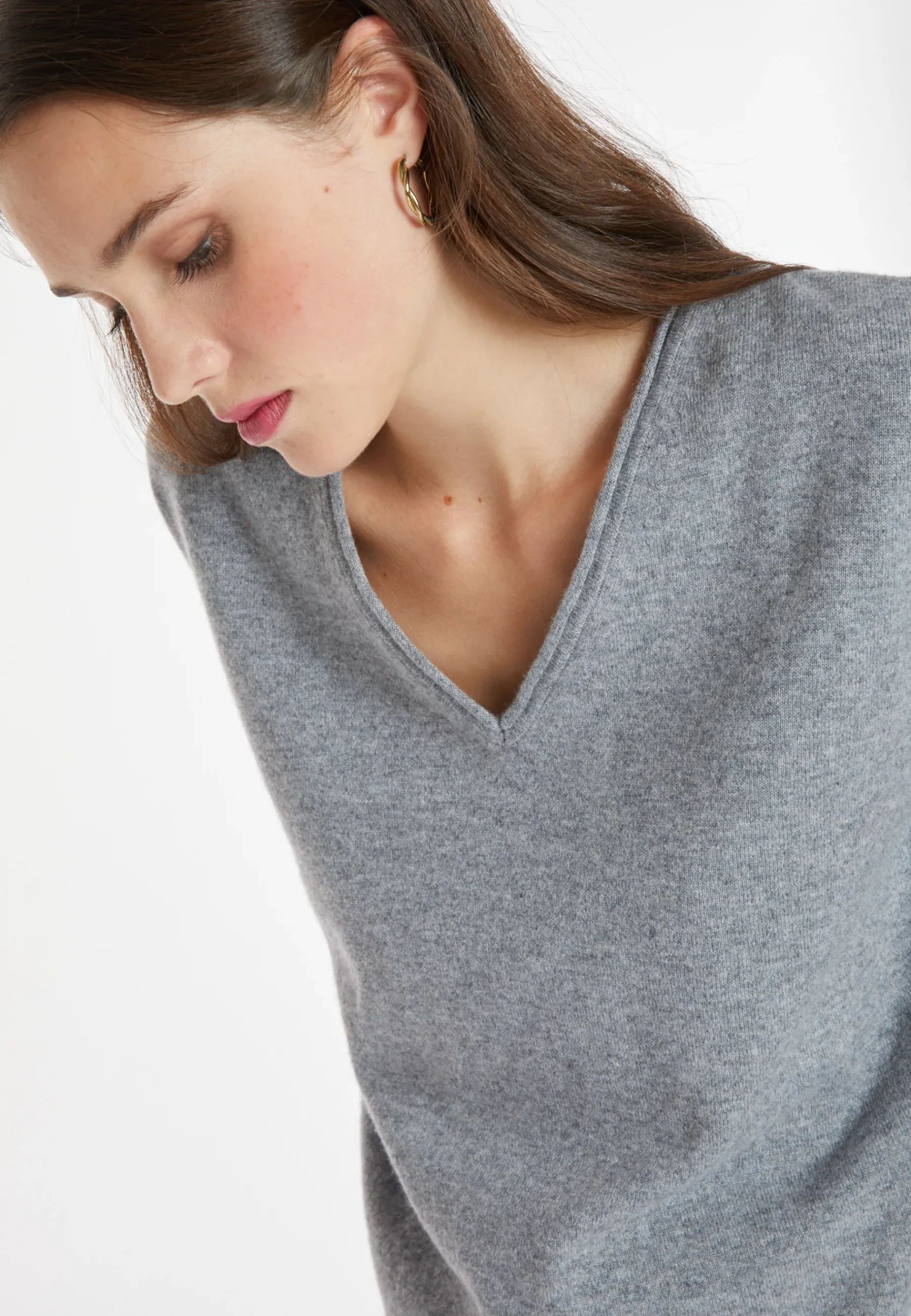 Montagut Les Incontournables-Pull court en cachemire - Alex 09-Gris moyen