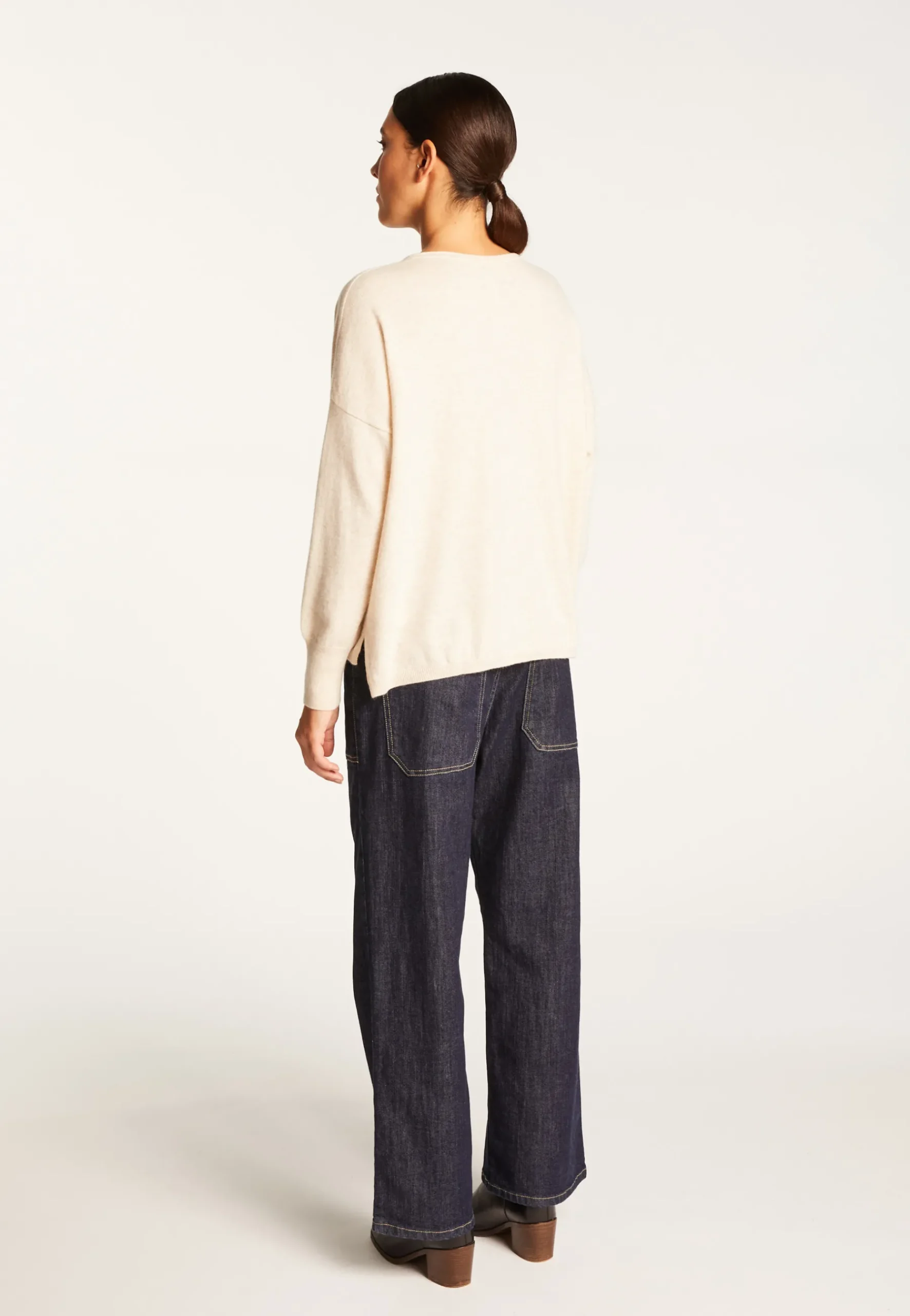 Montagut Les Incontournables-Pull court en cachemire - Alex 13-Beige moyen