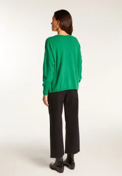 Montagut Les Incontournables-Pull court en cachemire - Alex 22-Vert moyen