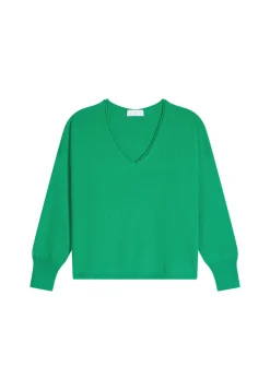 Montagut Les Incontournables-Pull court en cachemire - Alex 22-Vert moyen