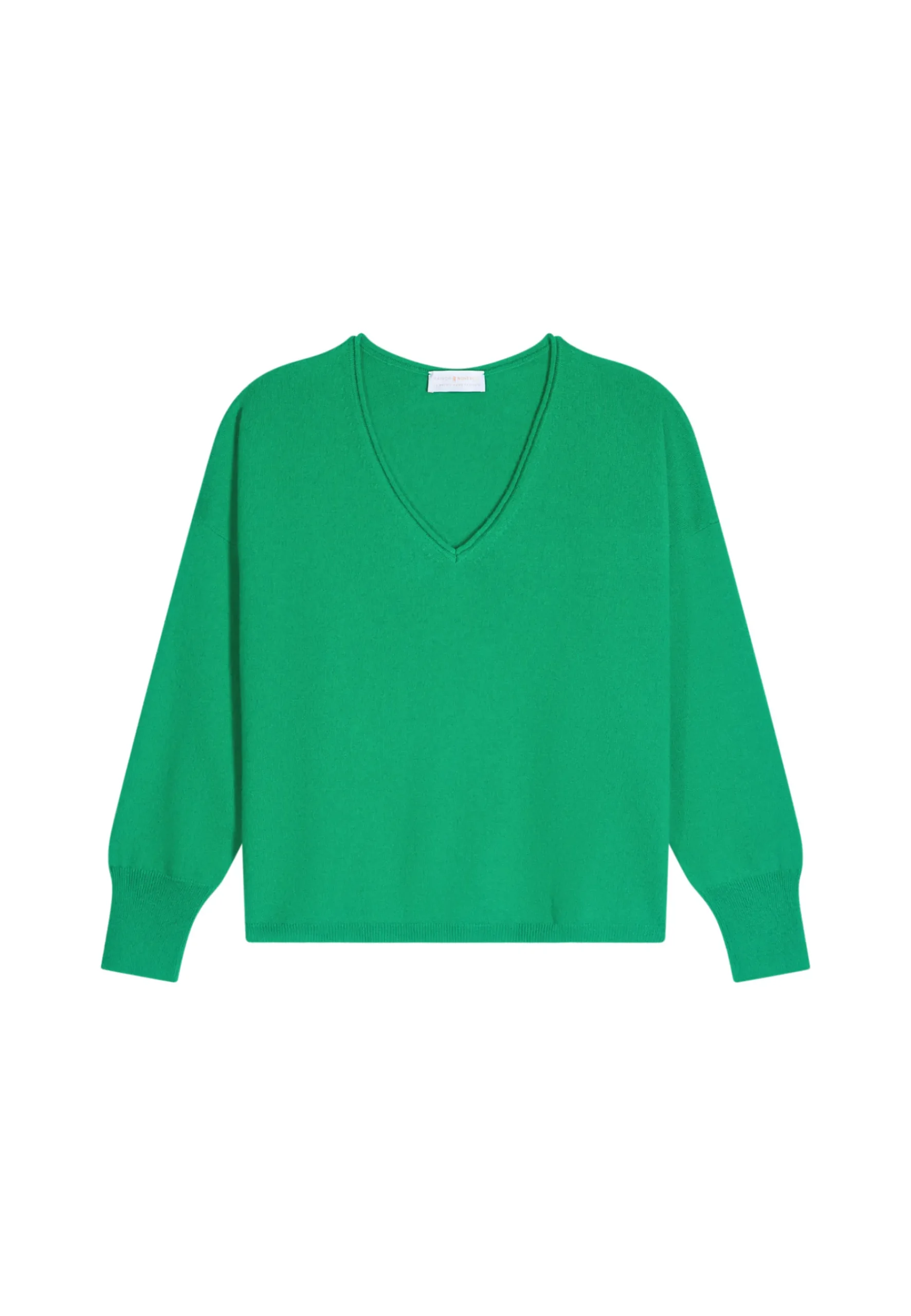 Montagut Les Incontournables-Pull court en cachemire - Alex 22-Vert moyen