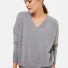 Montagut Les Incontournables-Pull court en cachemire avec poche - Balba 09-Gris moyen