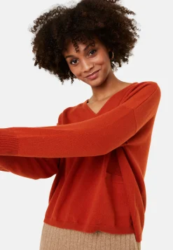 Montagut Pulls | Les Incontournables-Pull court en cachemire avec poche - Balba 92-Rouille