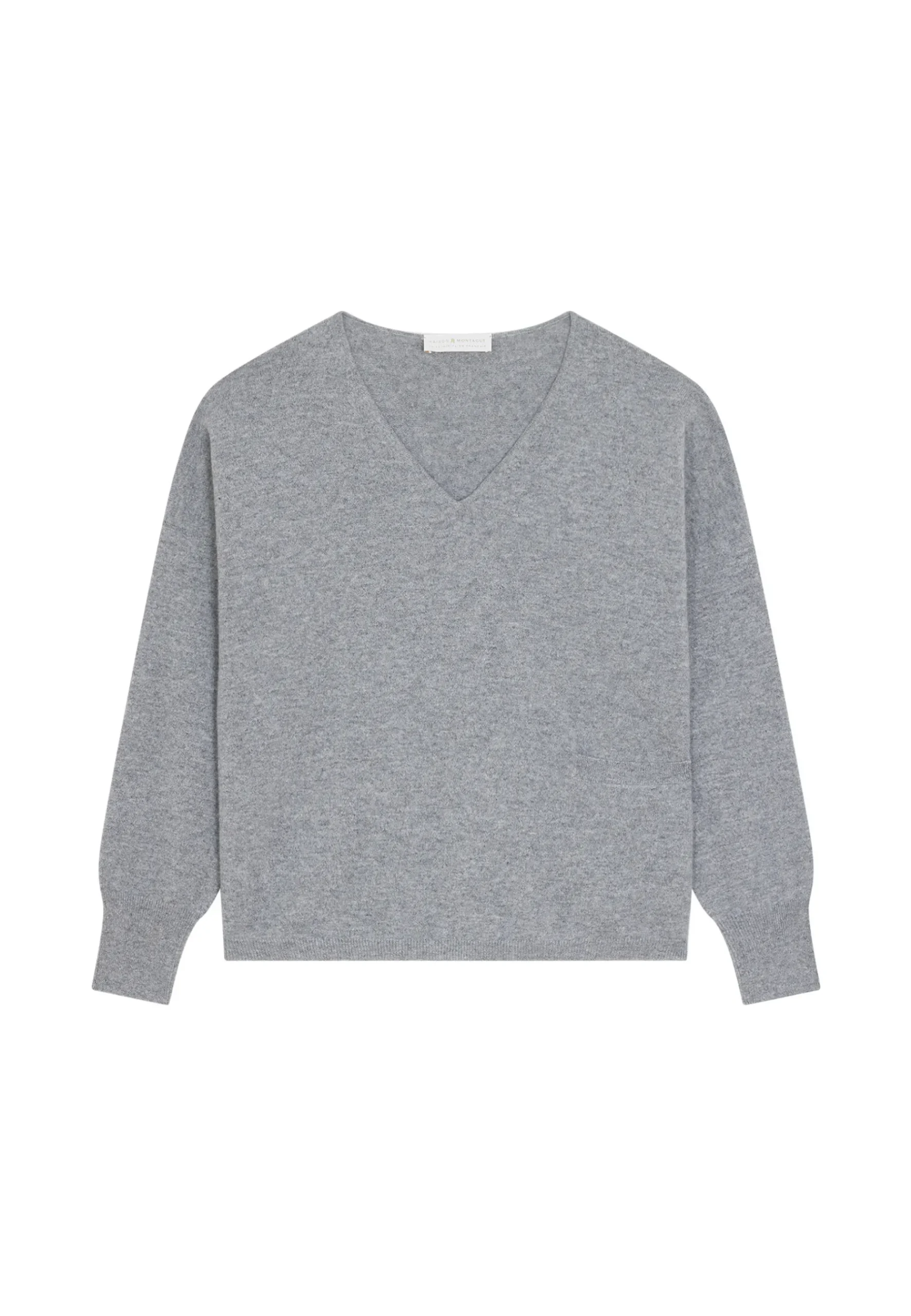 Montagut Les Incontournables-Pull court en cachemire avec poche - Balba 09-Gris moyen