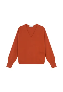 Montagut Pulls | Les Incontournables-Pull court en cachemire avec poche - Balba 92-Rouille