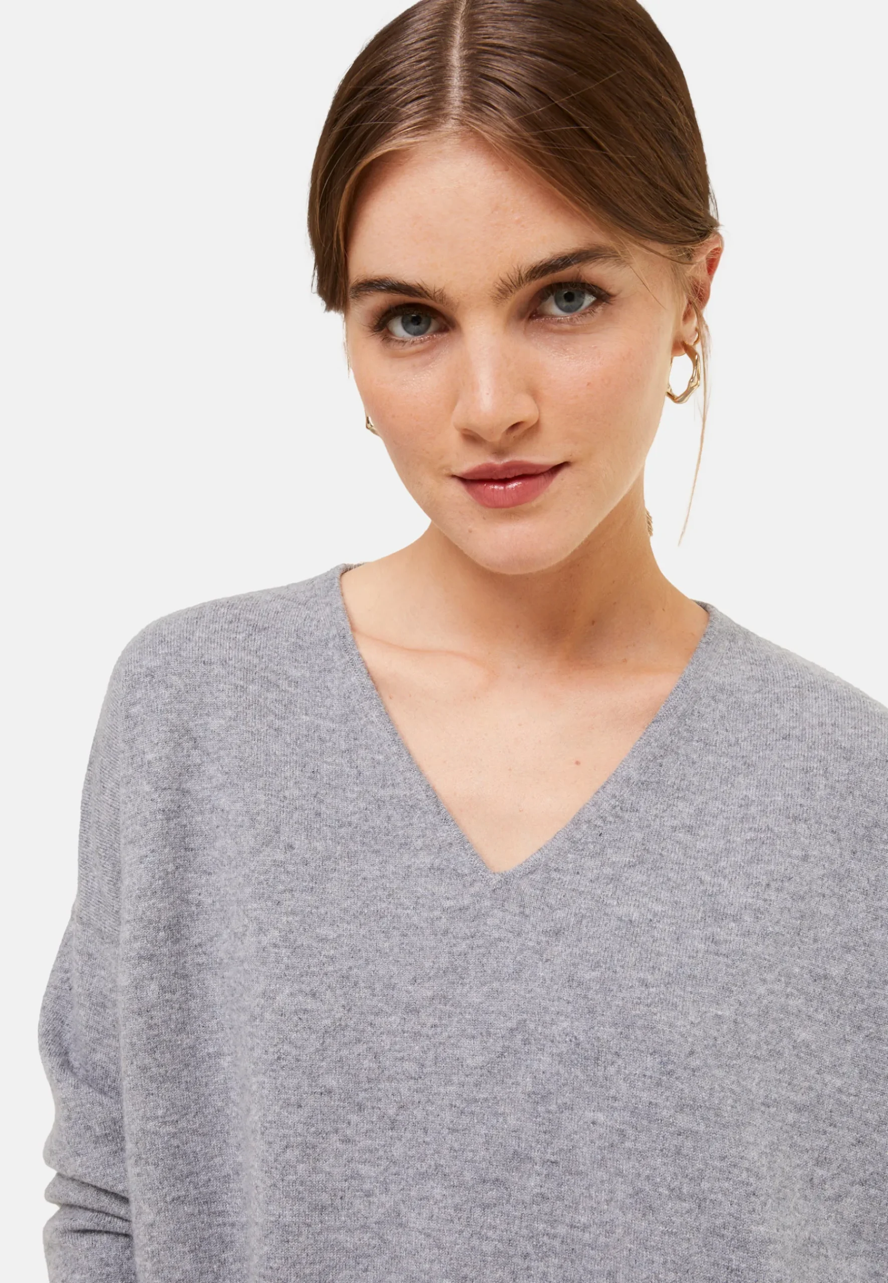 Montagut Les Incontournables-Pull court en cachemire avec poche - Balba 09-Gris moyen