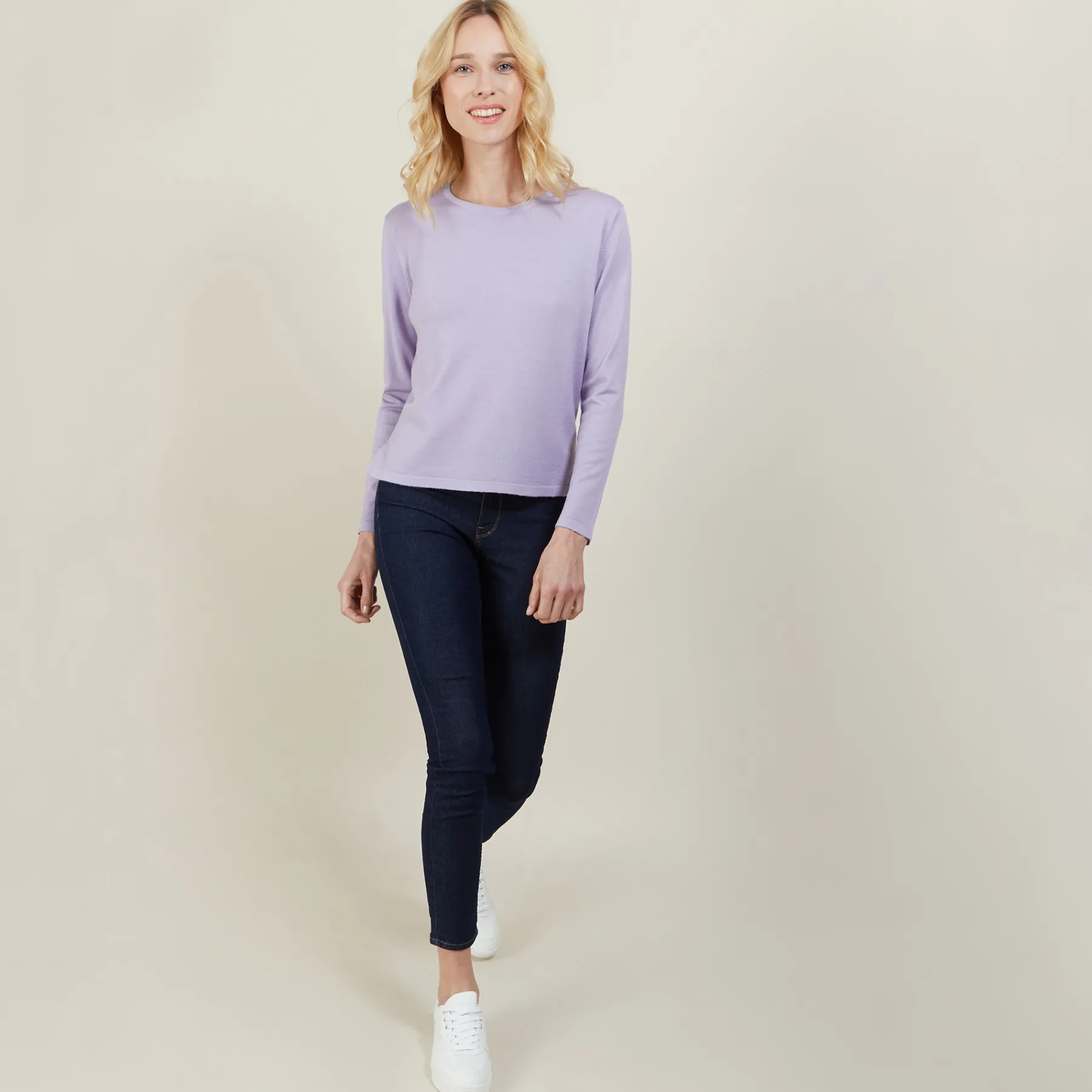 Montagut Pulls-Pull court en laine mérinos - Les Halles 16-Violet clair