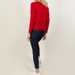 Montagut Pulls-Pull court en laine mérinos - Les Halles 52-Rouge