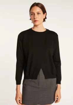 Montagut Pulls-Pull croisé en laine - Fredi 01-Noir