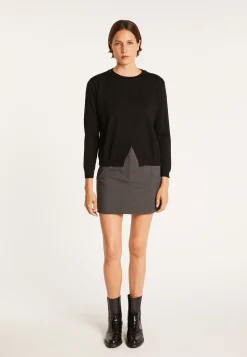 Montagut Pulls-Pull croisé en laine - Fredi 01-Noir