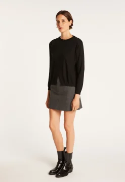Montagut Pulls-Pull croisé en laine - Fredi 01-Noir
