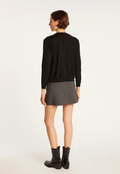 Montagut Pulls-Pull croisé en laine - Fredi 01-Noir