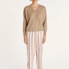 Montagut Pulls-Pull emmanchures marteau en lin cachemire - Bailen 14-Beige foncé