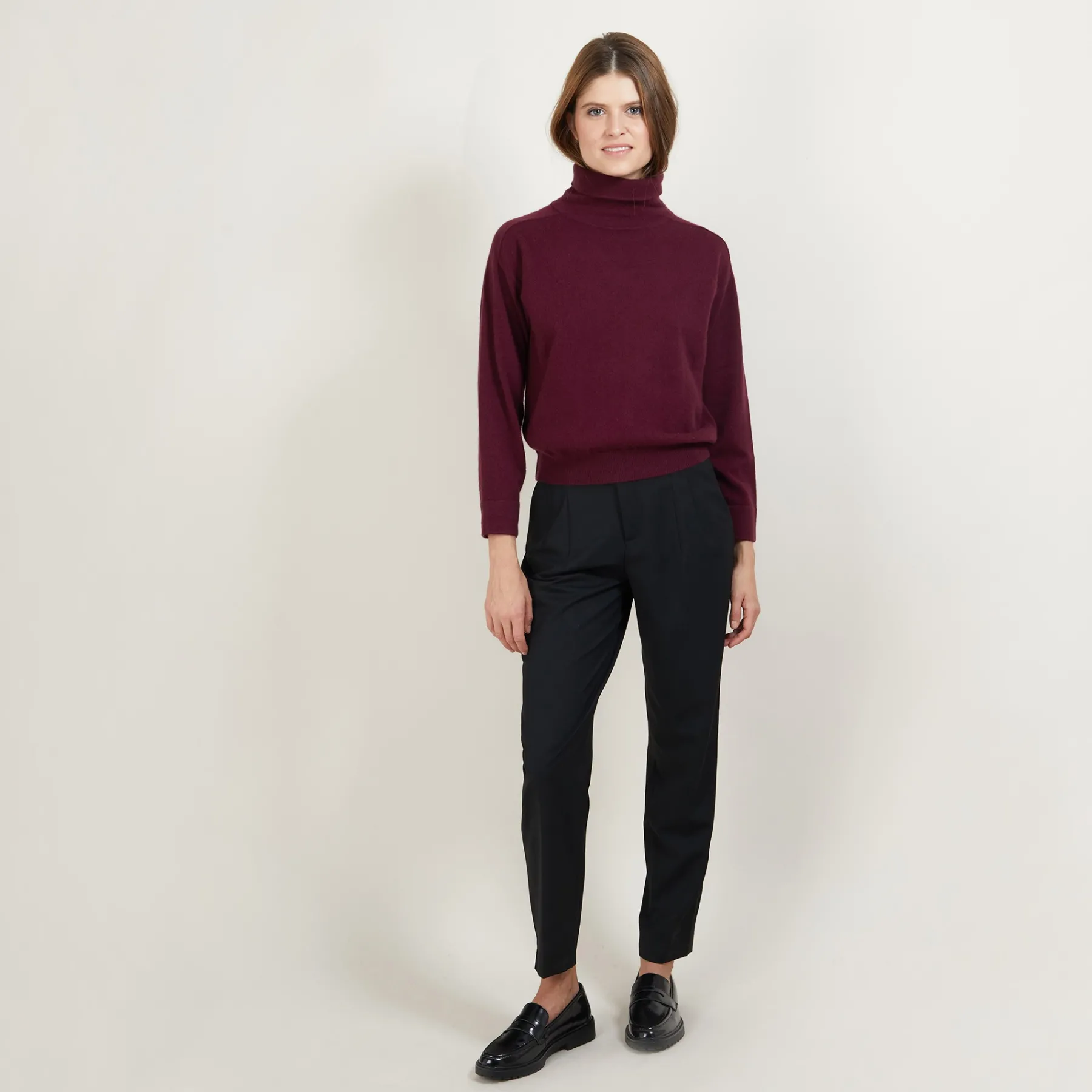 Montagut Pulls-Pull emmanchures marteau en cachemire - Beverlie 18-Violet foncé