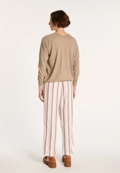 Montagut Pulls-Pull emmanchures marteau en lin cachemire - Bailen 14-Beige foncé