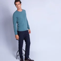 Montagut Pulls-Pull en cachemire à col rond - Faustin 22-Vert moyen