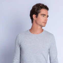 Montagut Pulls-Pull en cachemire à col rond - Faustin 11-Gris clair