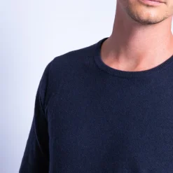 Montagut Pulls-Pull en cachemire à col rond - Faustin 05-Bleu marine