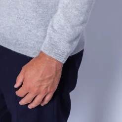 Montagut Pulls-Pull en cachemire à col rond - Faustin 11-Gris clair