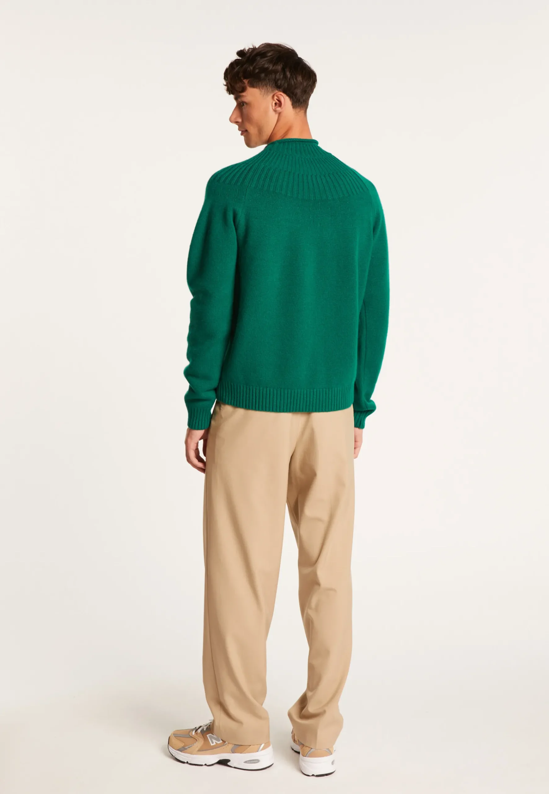 Montagut Pulls-Pull en cachemire col avec jeu de maille - Arman 22-Vert moyen