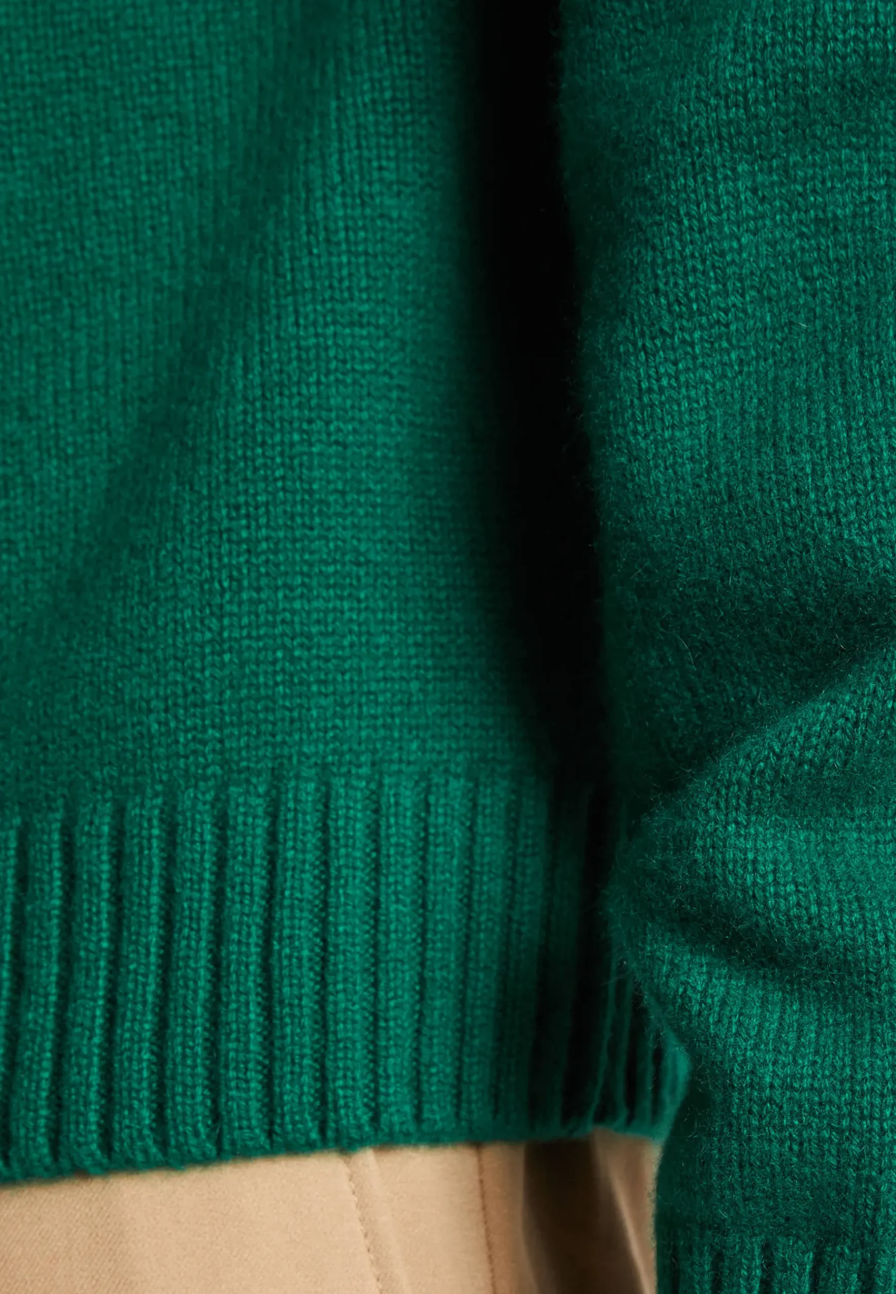 Montagut Pulls-Pull en cachemire col avec jeu de maille - Arman 22-Vert moyen