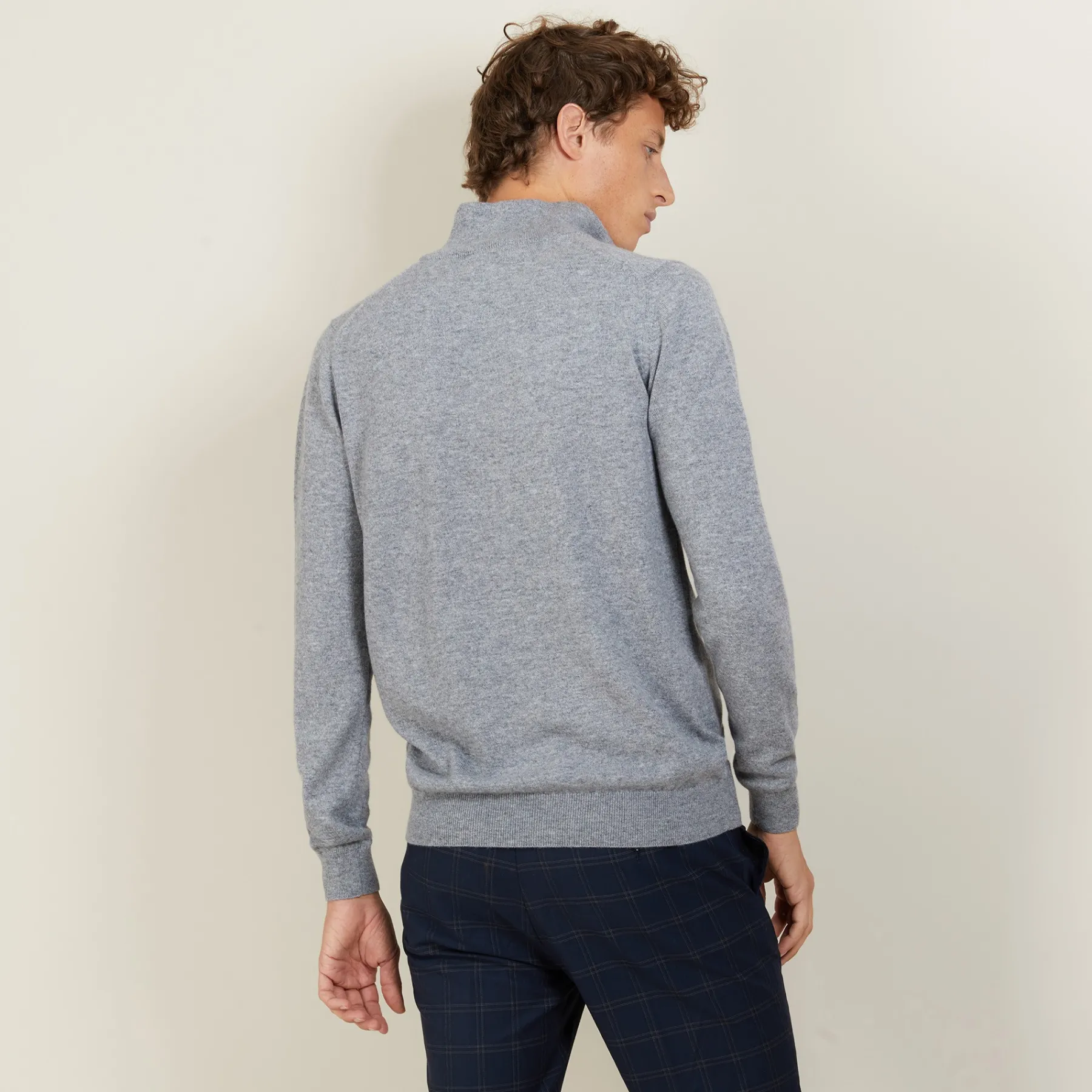Montagut Pulls-Pull en cachemire col zippé - Emile 09-Gris moyen