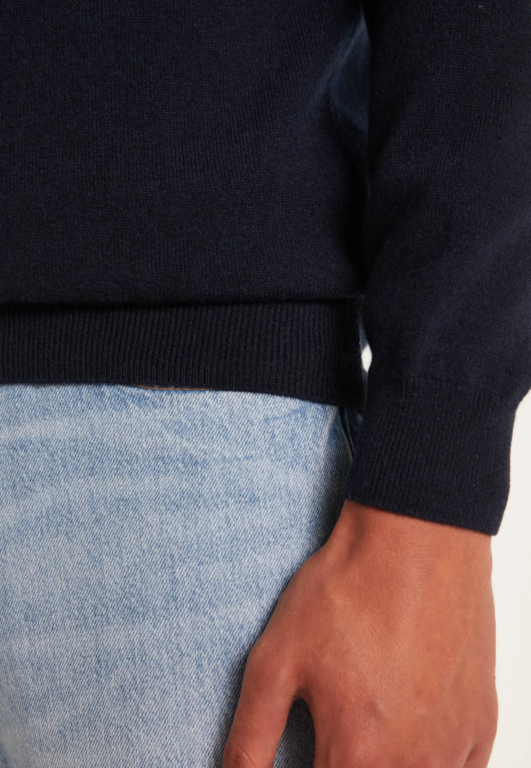 Montagut Pulls-Pull en cachemire col zippé - Emile 05-Bleu marine