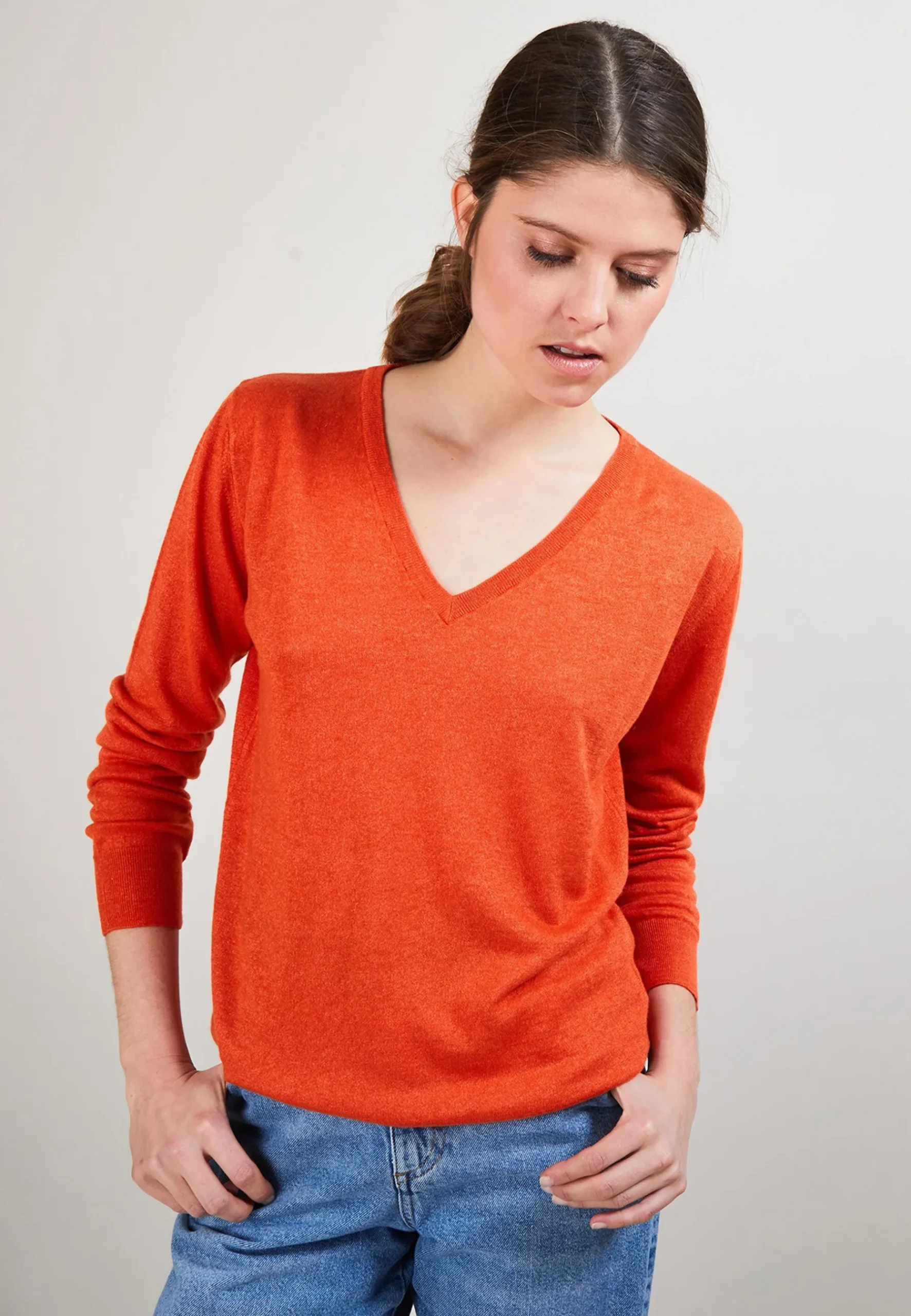 Montagut Pulls-Pull en cachemire lin - Blondie 15-Orange