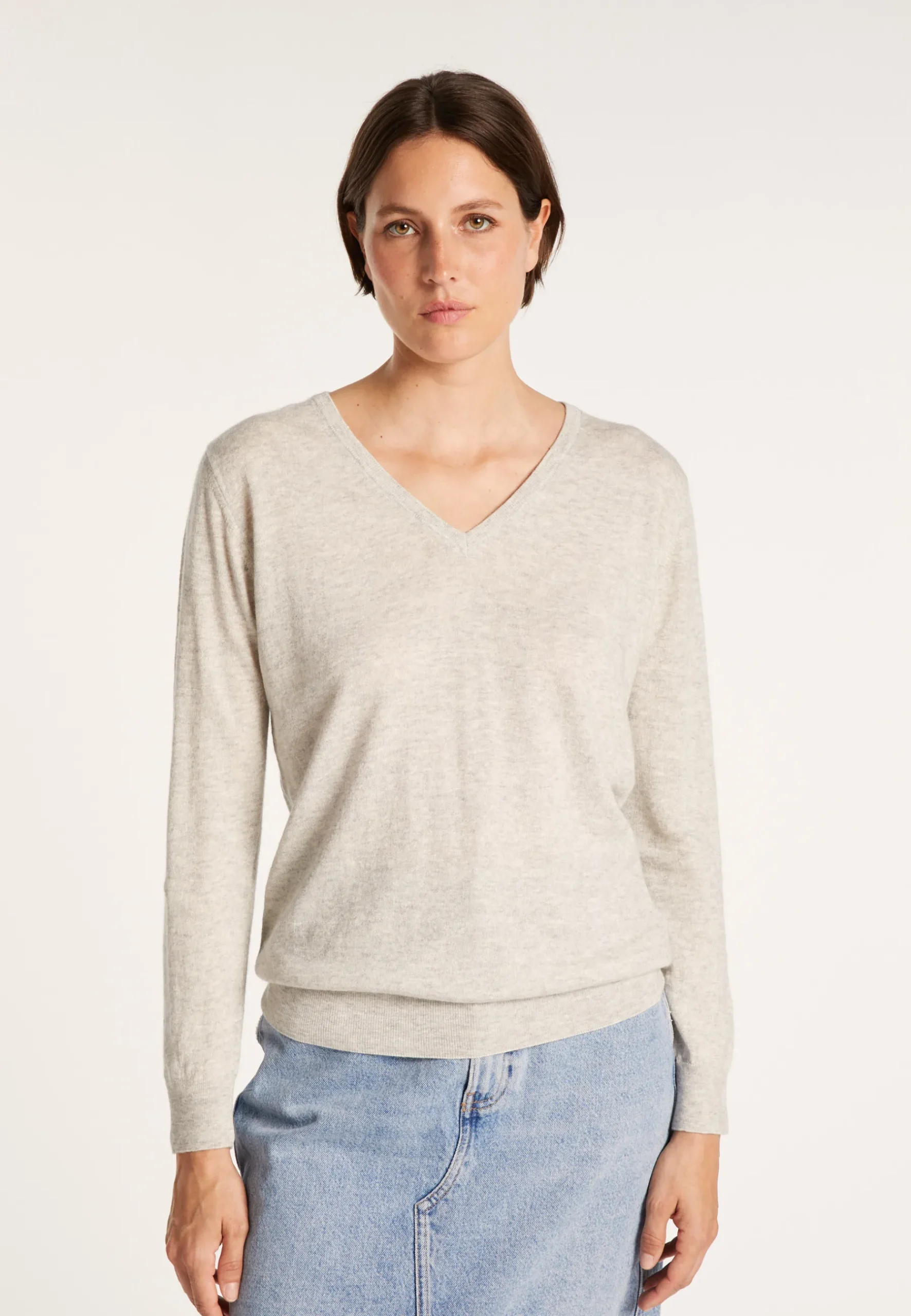 Montagut Pulls-Pull en cachemire lin - Blondie 11-Gris clair