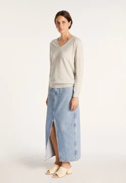 Montagut Pulls-Pull en cachemire lin - Blondie 11-Gris clair