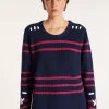 Montagut Pulls-Pull en coton à cordage - Jerôme 05-Bleu marine