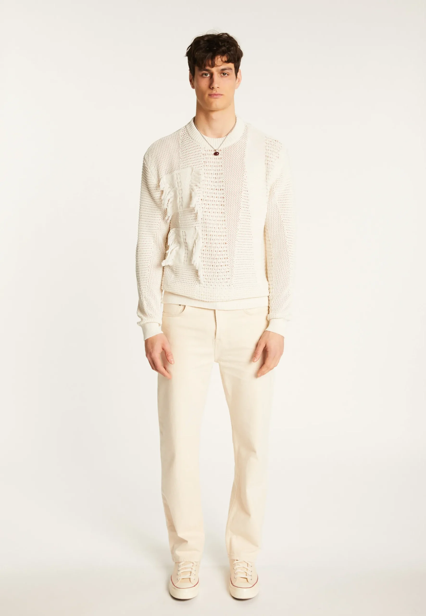Montagut Pulls-Pull en coton ajouré - Marlow 82-Ecru