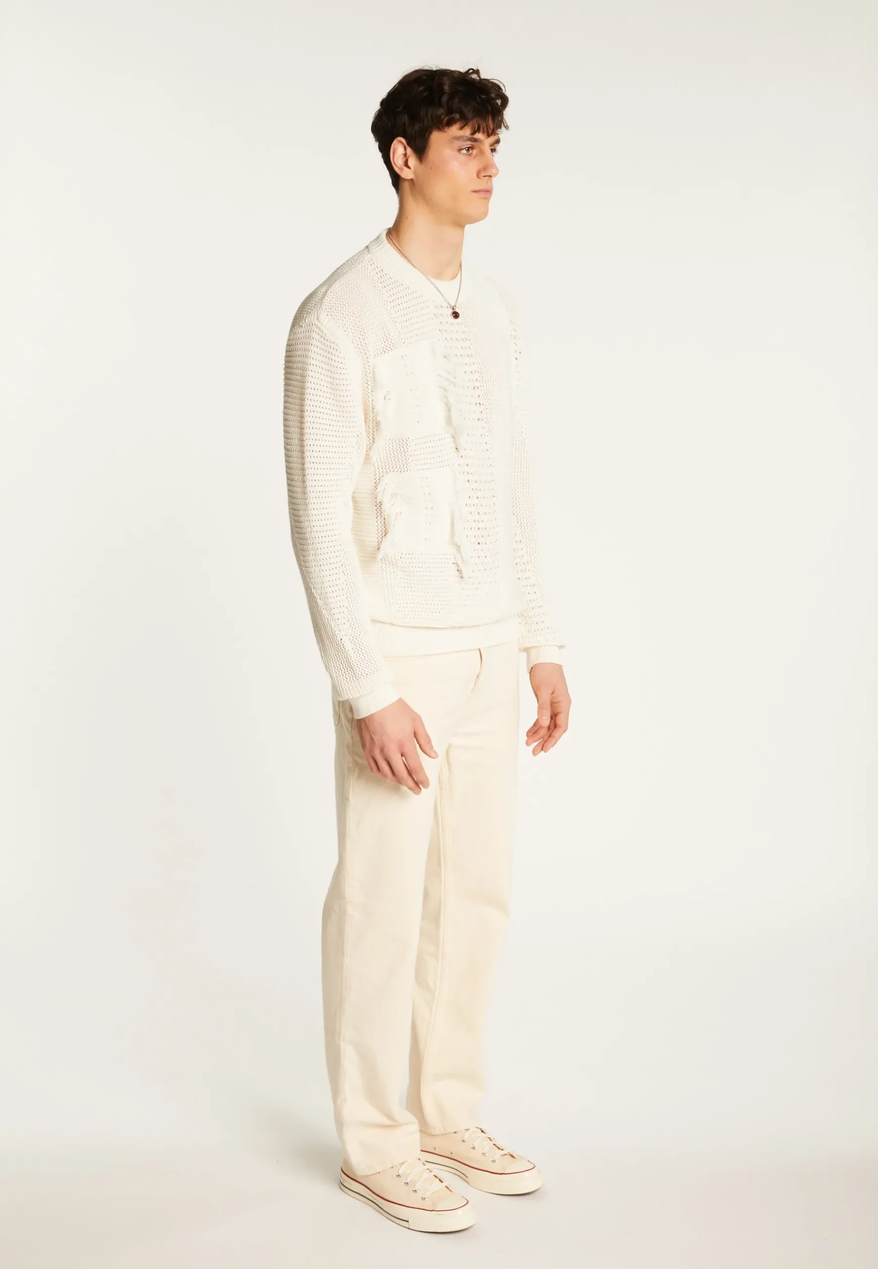 Montagut Pulls-Pull en coton ajouré - Marlow 82-Ecru