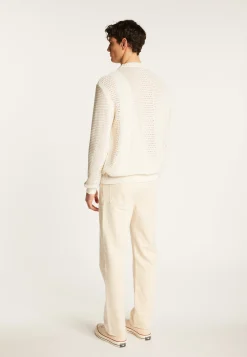 Montagut Pulls-Pull en coton ajouré - Marlow 82-Ecru