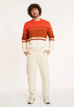 Montagut Pulls-Pull en coton tricolore - Dustin 15-Orange