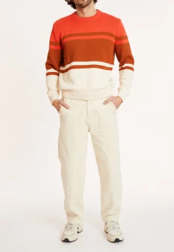 Montagut Pulls-Pull en coton tricolore - Dustin 15-Orange