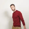 Montagut Pulls-Pull en laine avec boutons - Legende 51-Bordeaux