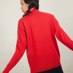 Montagut Pulls-Pull en laine boutons épaule - Gipsy 52-Rouge