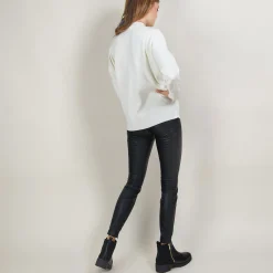 Montagut Pulls-Pull en laine boutons épaule - Gipsy 82-Ecru