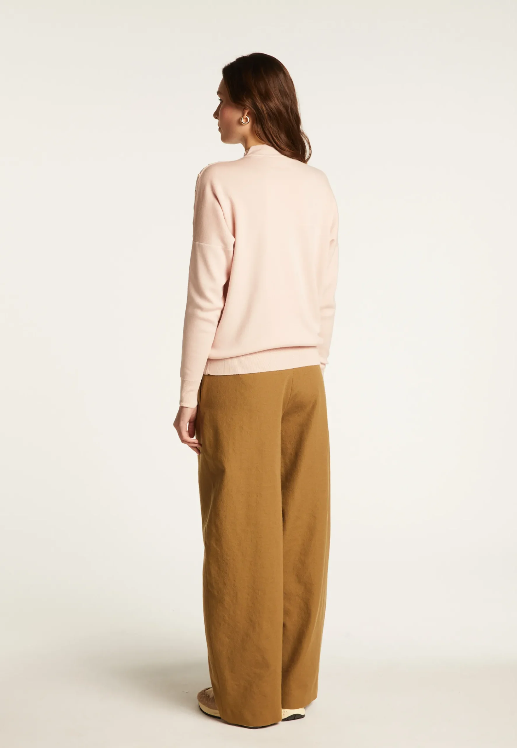 Montagut Pulls-Pull en laine boutons épaule - Gipsy 24-Rose clair